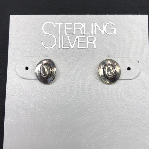 STERLING SILVER COWBOY/COWGIRL HAT EARRINGS NIB - Picture 2 of 5